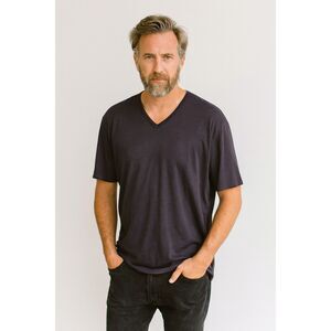 John Varvatos Star USA Blue Cotton V Neck T Shirt Tee Top   Mens Size XL